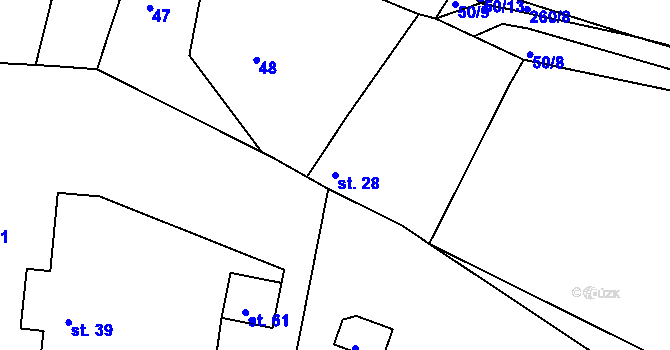 Parcela st. 28 v KÚ Čenkov, Katastrální mapa