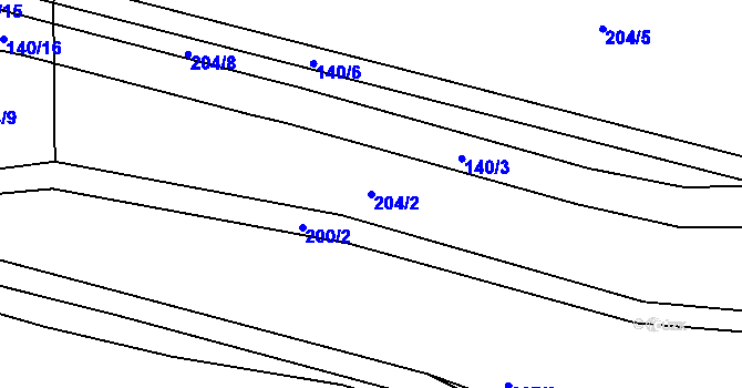 Parcela st. 204/2 v KÚ Čenkov, Katastrální mapa