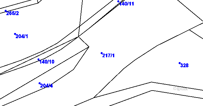 Parcela st. 217/1 v KÚ Čenkov, Katastrální mapa