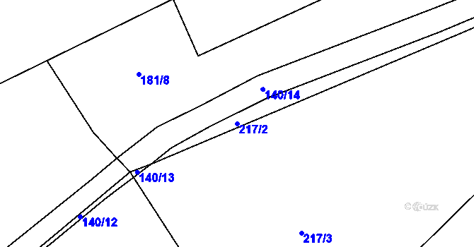 Parcela st. 217/2 v KÚ Čenkov, Katastrální mapa