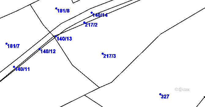 Parcela st. 217/3 v KÚ Čenkov, Katastrální mapa