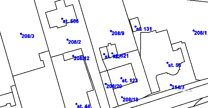 Parcela st. 122 v KÚ Dolínek, Katastrální mapa