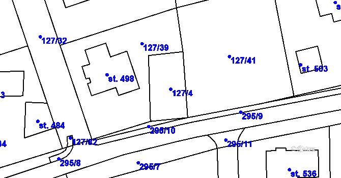 Parcela st. 127/4 v KÚ Dolínek, Katastrální mapa