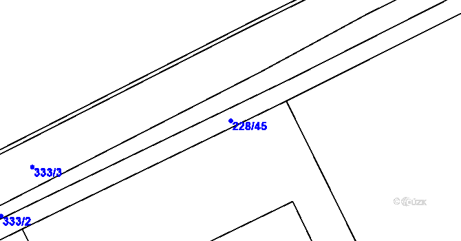 Parcela st. 228/45 v KÚ Dolínek, Katastrální mapa