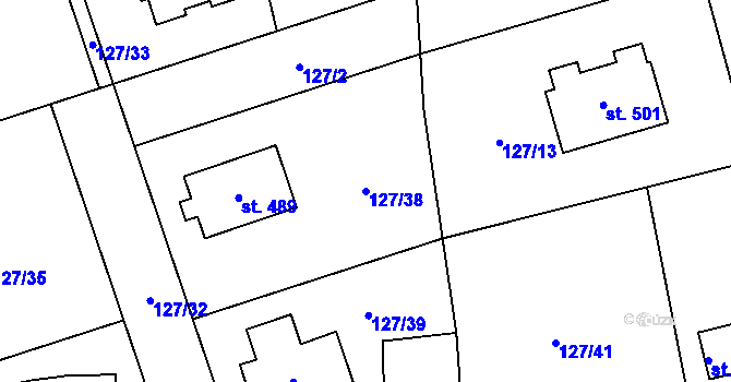 Parcela st. 127/38 v KÚ Dolínek, Katastrální mapa