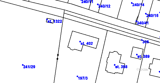 Parcela st. 402 v KÚ Dolínek, Katastrální mapa