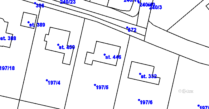 Parcela st. 446 v KÚ Dolínek, Katastrální mapa