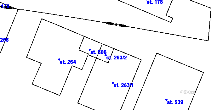 Parcela st. 263/2 v KÚ Dolínek, Katastrální mapa