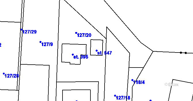 Parcela st. 547 v KÚ Dolínek, Katastrální mapa
