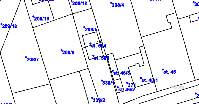 Parcela st. 353 v KÚ Dolínek, Katastrální mapa