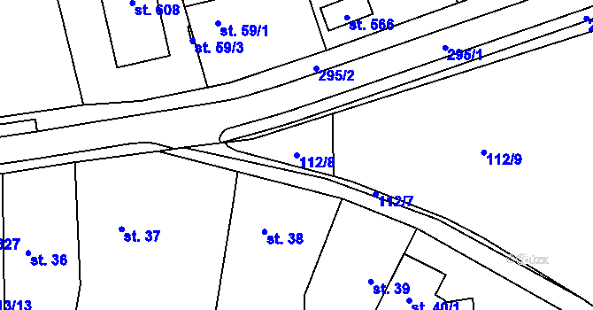 Parcela st. 112/8 v KÚ Dolínek, Katastrální mapa
