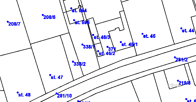 Parcela st. 46/2 v KÚ Dolínek, Katastrální mapa