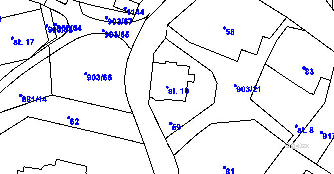 Parcela st. 10 v KÚ Odolena Voda, Katastrální mapa