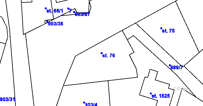 Parcela st. 76 v KÚ Odolena Voda, Katastrální mapa