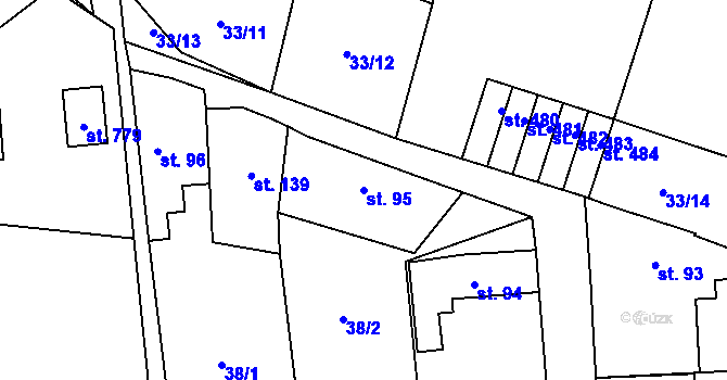 Parcela st. 95 v KÚ Odolena Voda, Katastrální mapa