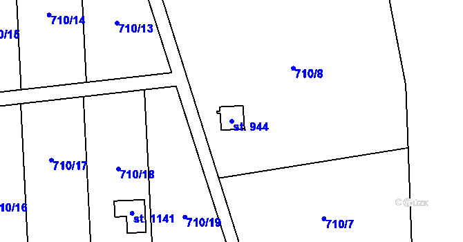 Parcela st. 944 v KÚ Odolena Voda, Katastrální mapa