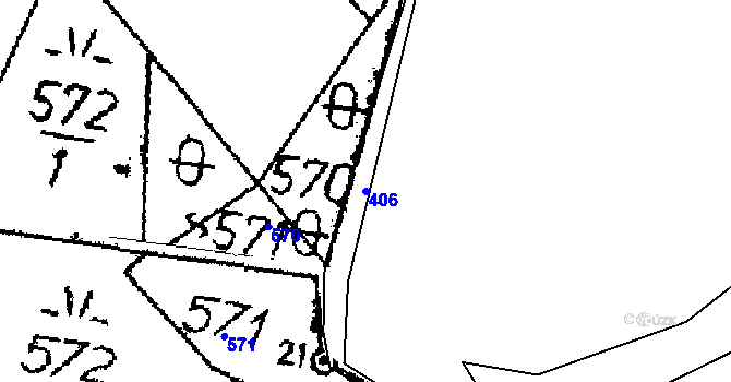 Parcela st. 406 v KÚ Břetětice, Katastrální mapa