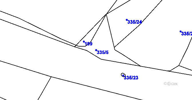 Parcela st. 335/5 v KÚ Dobroše, Katastrální mapa