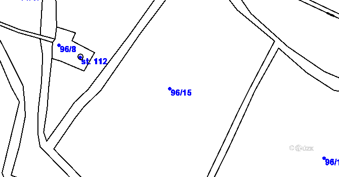 Parcela st. 96/15 v KÚ Mostov, Katastrální mapa