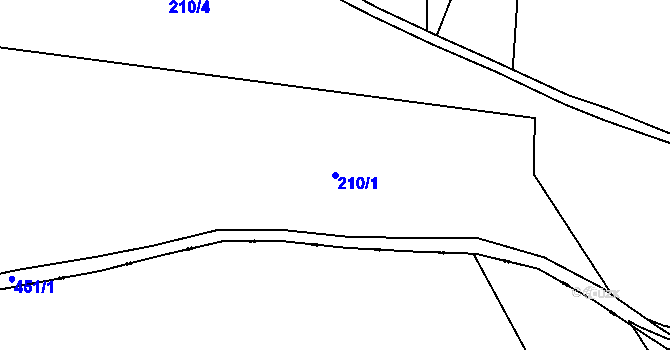 Parcela st. 210/1 v KÚ Obilná, Katastrální mapa
