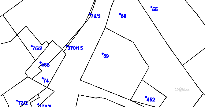 Parcela st. 59 v KÚ Odrovice, Katastrální mapa
