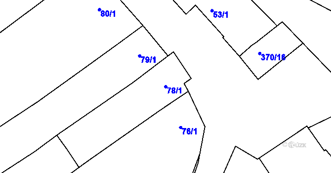 Parcela st. 78/1 v KÚ Odrovice, Katastrální mapa
