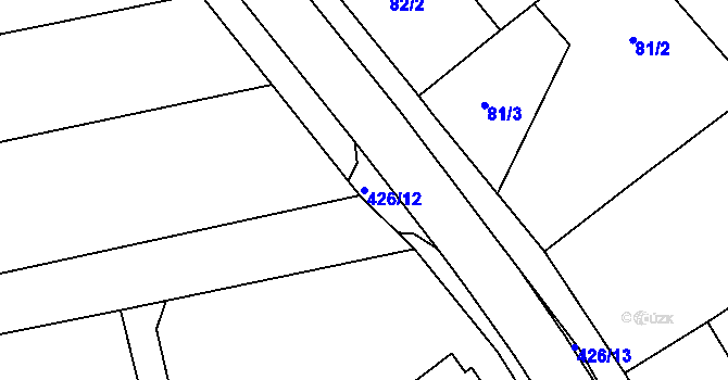 Parcela st. 426/12 v KÚ Odrovice, Katastrální mapa