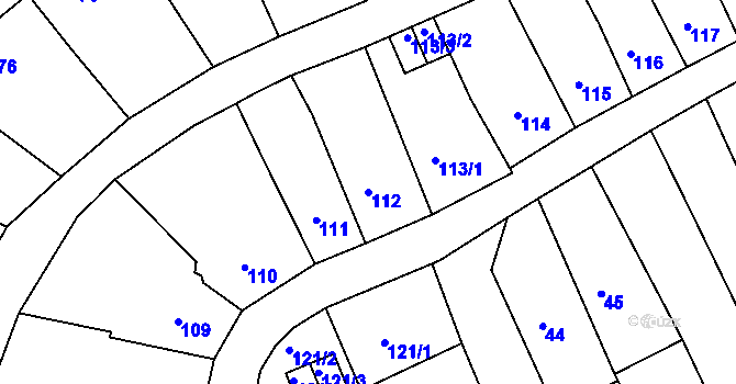 Parcela st. 112 v KÚ Odry, Katastrální mapa