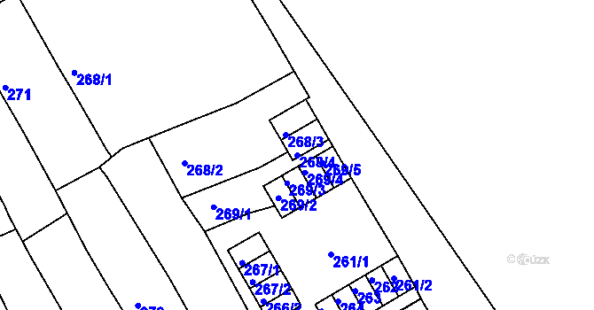 Parcela st. 268/4 v KÚ Odry, Katastrální mapa