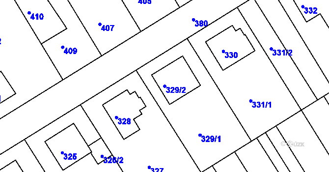 Parcela st. 329/2 v KÚ Odry, Katastrální mapa