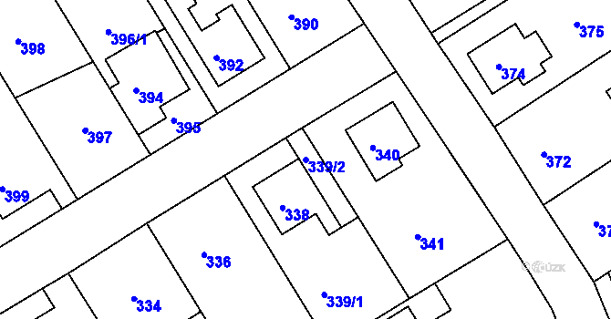 Parcela st. 339/2 v KÚ Odry, Katastrální mapa