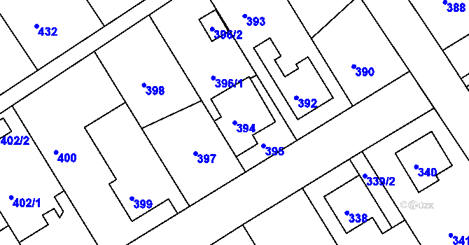 Parcela st. 394 v KÚ Odry, Katastrální mapa