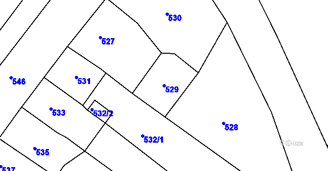 Parcela st. 529 v KÚ Odry, Katastrální mapa