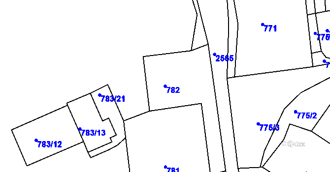 Parcela st. 782 v KÚ Odry, Katastrální mapa