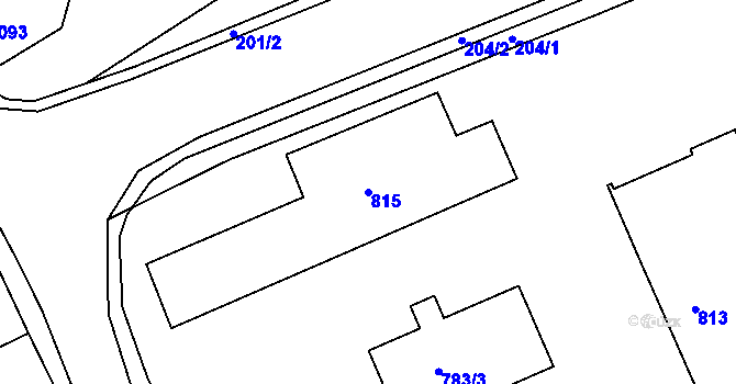 Parcela st. 815 v KÚ Odry, Katastrální mapa