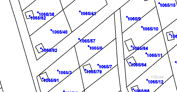 Parcela st. 1065/6 v KÚ Odry, Katastrální mapa