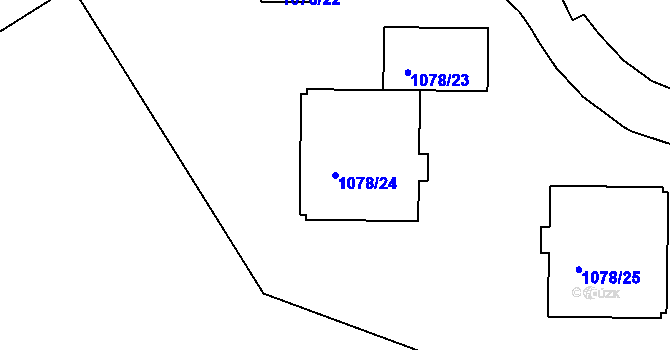 Parcela st. 1078/24 v KÚ Odry, Katastrální mapa