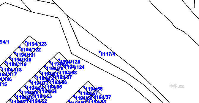 Parcela st. 1117/4 v KÚ Odry, Katastrální mapa