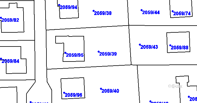 Parcela st. 2059/39 v KÚ Odry, Katastrální mapa