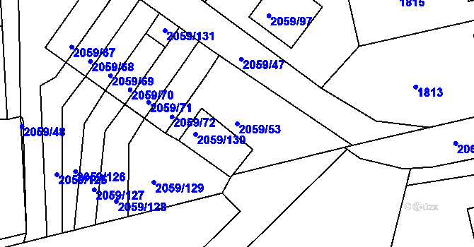 Parcela st. 2059/53 v KÚ Odry, Katastrální mapa