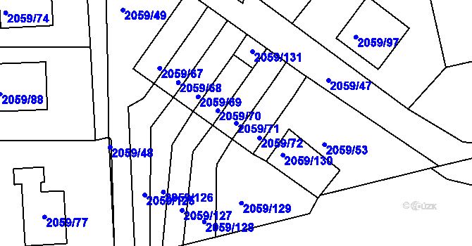 Parcela st. 2059/71 v KÚ Odry, Katastrální mapa