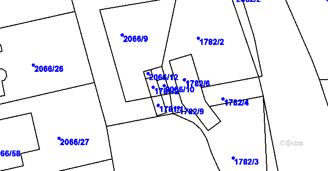 Parcela st. 2066/10 v KÚ Odry, Katastrální mapa