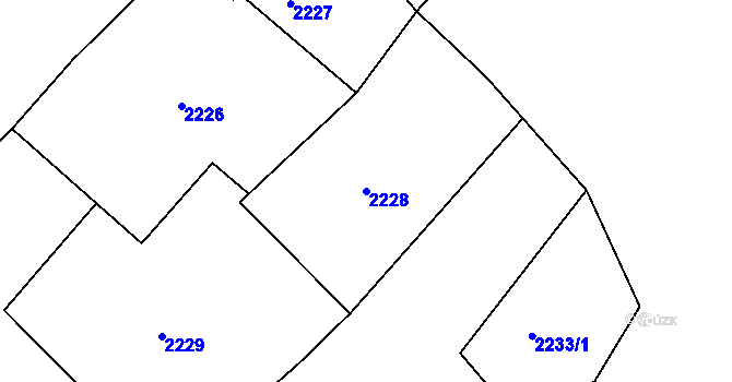 Parcela st. 2228 v KÚ Odry, Katastrální mapa