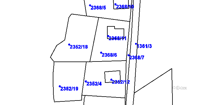 Parcela st. 2368/6 v KÚ Odry, Katastrální mapa