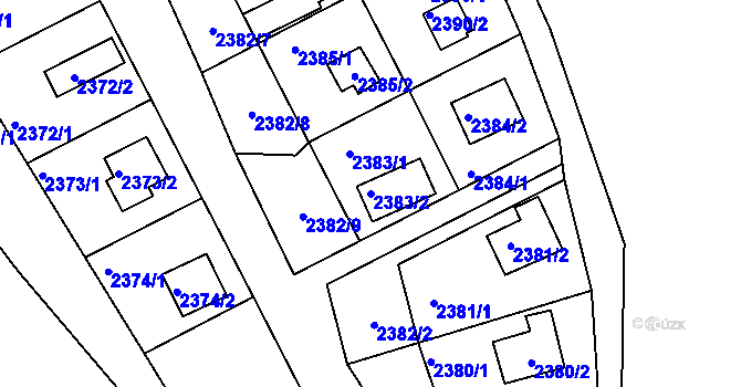 Parcela st. 2383/2 v KÚ Odry, Katastrální mapa