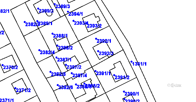 Parcela st. 2392/2 v KÚ Odry, Katastrální mapa