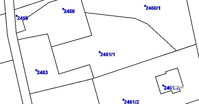 Parcela st. 2461/1 v KÚ Odry, Katastrální mapa
