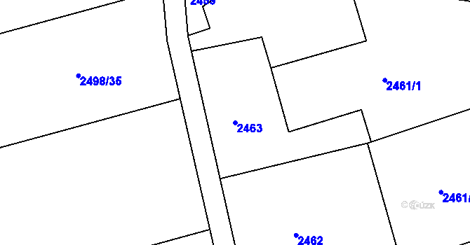 Parcela st. 2463 v KÚ Odry, Katastrální mapa