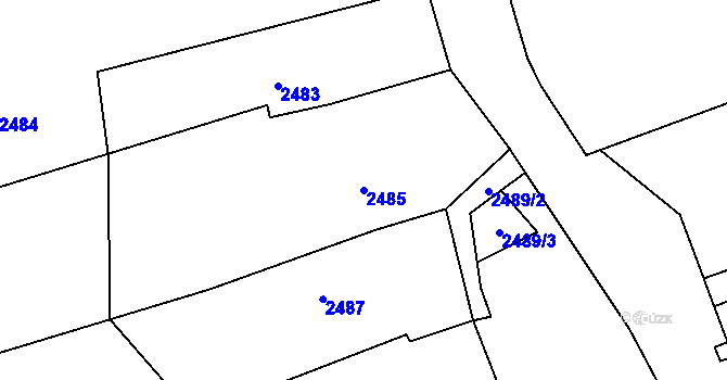 Parcela st. 2485 v KÚ Odry, Katastrální mapa
