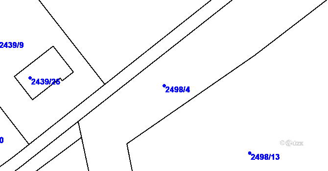 Parcela st. 2498/4 v KÚ Odry, Katastrální mapa
